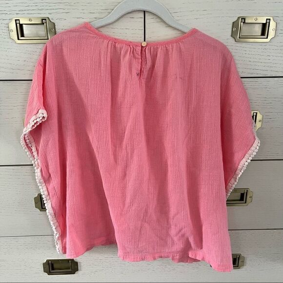 J. Crew Crewcuts Pink Ivory Trim Swim Girls Coverup, Size 12 - Picture 3 of 4